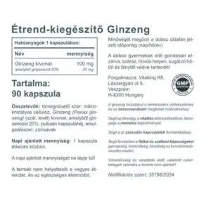Vitaking Ginzeng kapszula - 90db 3 Vitaking Ginzeng kapszula - 90db - Image 2
