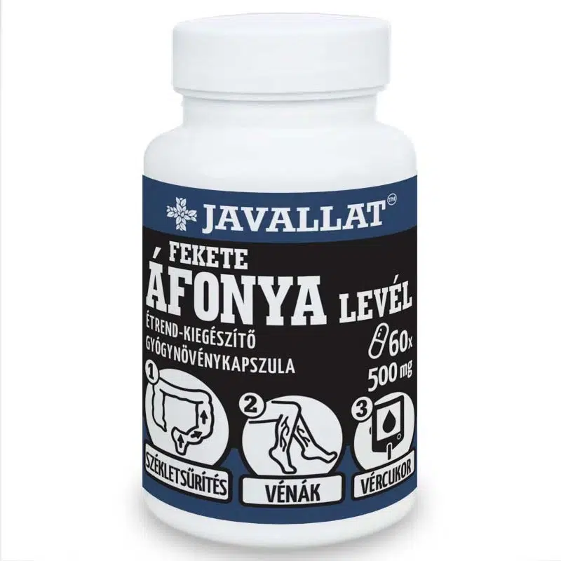 Javallat Fekete áfonya levél kapszula - 60db 1 Javallat Fekete áfonya levél kapszula - 60db