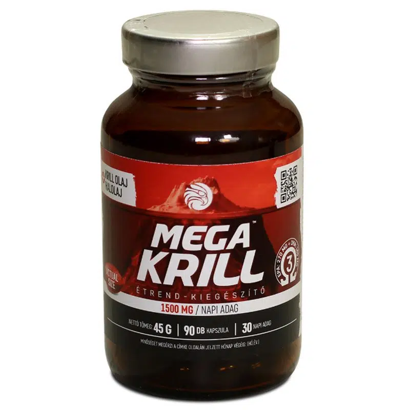 Mannavita Mega Krill 1500mg krill olaj + halolaj kapszula - 90db 1 Mannavita Mega Krill 1500mg krill olaj + halolaj kapszula - 90db