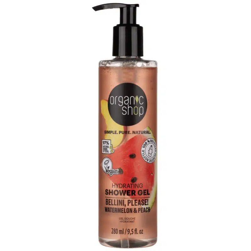 Organic Shop Bellini please! Hidratáló tusfürdő görögdinnyével és barackkal - 280ml 1 Organic Shop ''Bellini, please!'' Hidratáló tusfürdő görögdinnyével és barackkal - 280ml