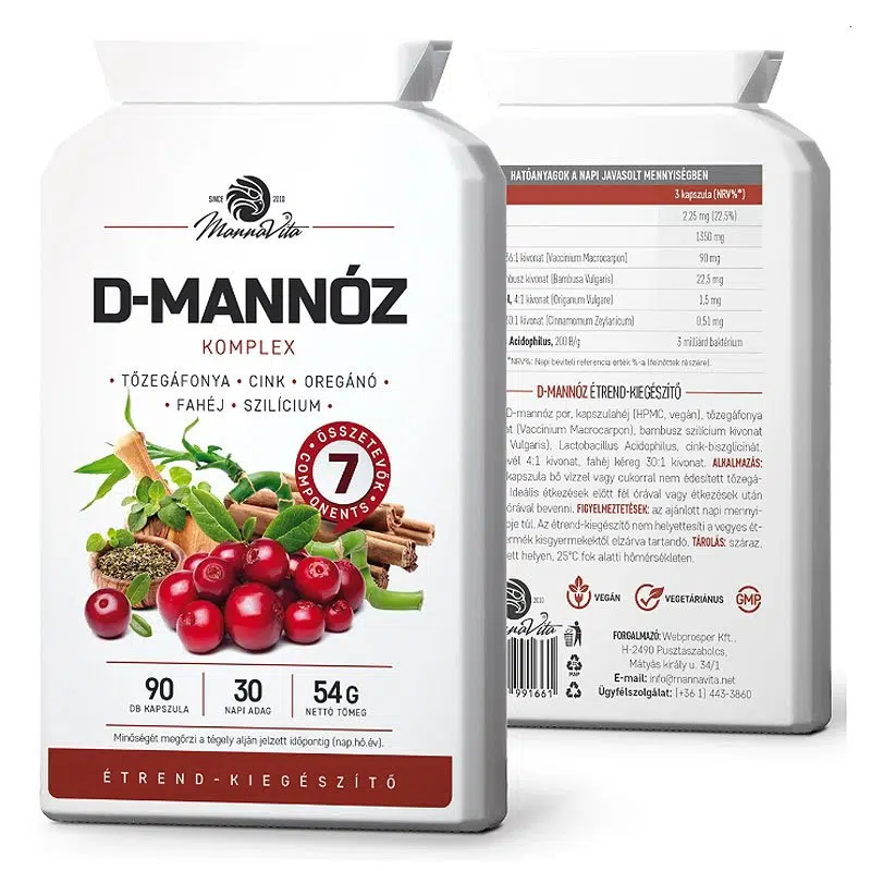 Mannavita D-mannóz komplex kapszula - 90db 1 Mannavita D-mannóz komplex kapszula - 90db