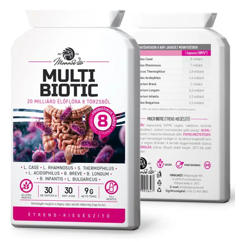 Mannavita Multi Biotic élőflórát tartalmazó kapszula - 30db 1 Mannavita Multi Biotic élőflórát tartalmazó kapszula - 30db