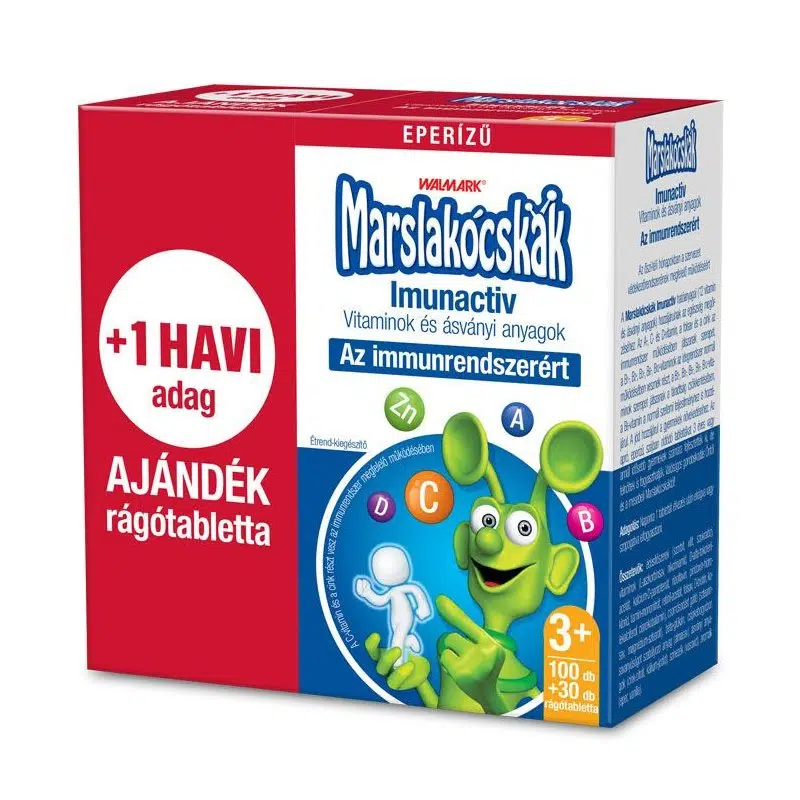 Walmark Marslakócskák Imunactiv rágótabletta epres ízben - 100+30db 1 Walmark Marslakócskák Imunactiv rágótabletta epres ízben - 100+30db