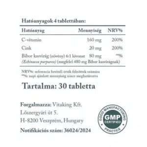 Vitaking Cink Immuno szopogató tabletta - 30db 3 Vitaking Cink Immuno szopogató tabletta - 30db - Image 2