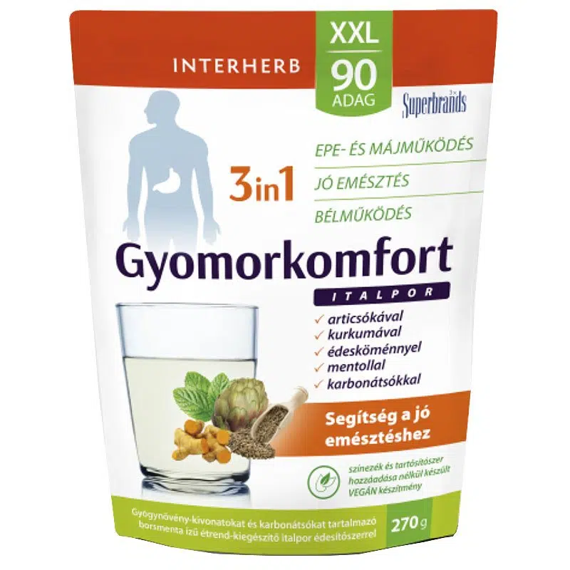 Interherb XXL Gyomorkomfort 3in1 borsmenta italpor - 270g 1 Interherb XXL Gyomorkomfort 3in1 borsmenta italpor - 270g