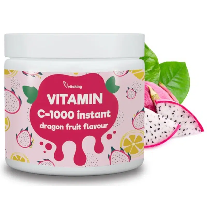 Vitaking Instant C-vitamin 1000mg sárkánygyümölcs ízű italpor - 400g 1 Vitaking Instant C-vitamin 1000mg sárkánygyümölcs ízű italpor - 400g