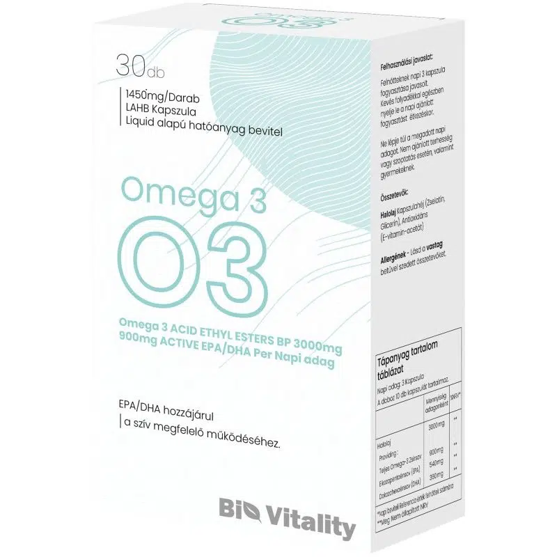 Bio Vitality Omega-3 lágyzselatin kapszula - 30db 1 Bio Vitality Omega-3 lágyzselatin kapszula - 60db