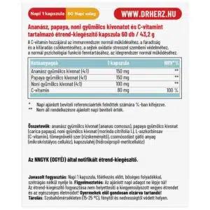 Dr. Herz Ananász+Papaya+Noni+C-vitamin kapszula - 60db - Image 2