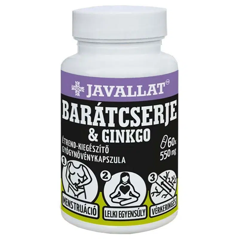 Javallat Barátcserje és Ginkgo kapszula - 60db 1 Javallat Barátcserje és Ginkgo kapszula - 60db