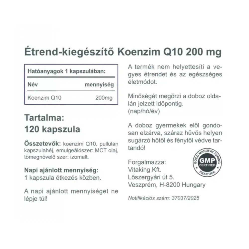 Vitaking Q10 200mg kapszula - 120db 2 Vitaking Q10 200mg kapszula - 120db - Image 2
