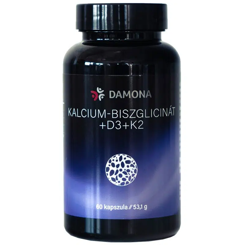 Damona Kalcium Biszglicinát+D3+K2 kapszula - 60db 1 Damona Kalcium Biszglicinát+D3+K2 kapszula - 60db