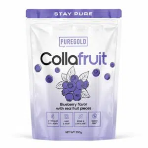 Pure Gold Collafruit Marha és Hal kollagén italpor gyümölcsdarabokkal - Áfonya - 300g