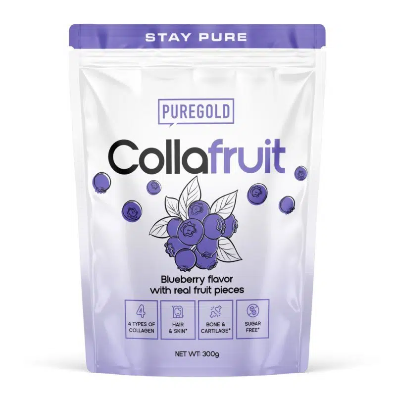 Pure Gold Collafruit Marha és Hal kollagén italpor gyümölcsdarabokkal - Áfonya - 300g 1 Pure Gold Collafruit Marha és Hal kollagén italpor gyümölcsdarabokkal - Áfonya - 300g