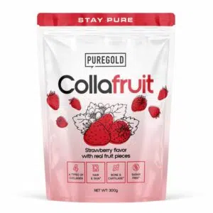 Pure Gold Collafruit Marha és Hal kollagén italpor gyümölcsdarabokkal - Eper - 300g