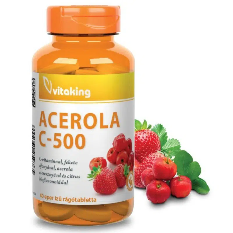 Vitaking C-500 Acerola epres rágótabletta - 40db 1 Vitaking C-500 Acerola epres rágótabletta - 40db