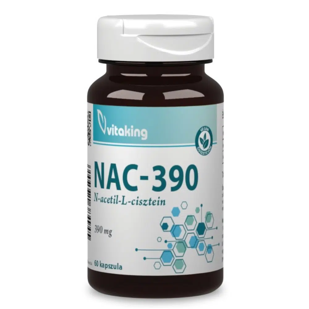 Vitaking NAC-390 N-Acetil L-Cisztein immunerősítő és nyákoldó kapszula - 60db 1 Vitaking NAC-390 N-Acetil L-Cisztein immunerősítő és nyákoldó kapszula - 60db