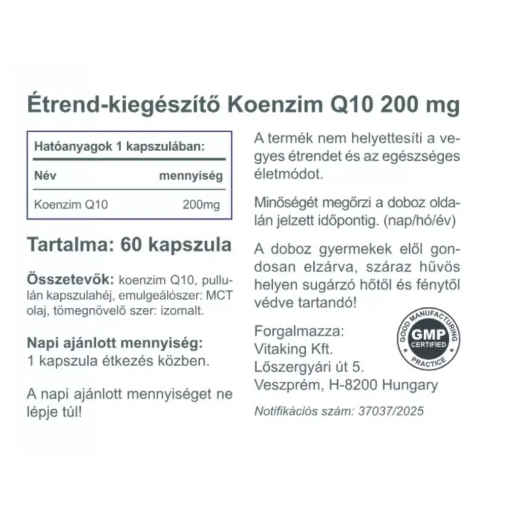 Vitaking Q10 200mg kapszula - 60db 2 Vitaking Q10 200mg kapszula - 60db - Image 2