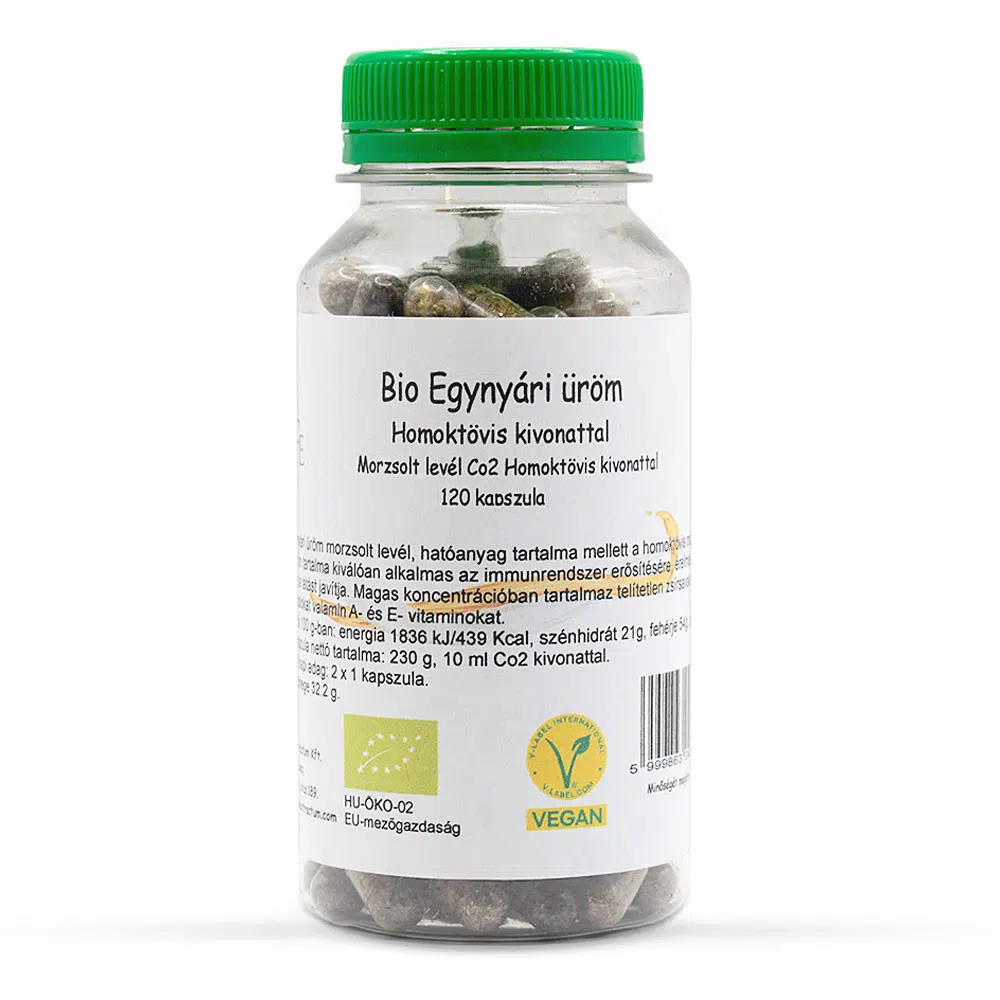 Natessence Bio Egynyári üröm homoktövis kivonattal (morzsolt levél, CO2 homoktövis kivonat) kapszula - 120db 1 Natessence Bio Egynyári üröm homoktövis kivonattal (morzsolt levél, CO2 homoktövis kivonat) kapszula - 120db