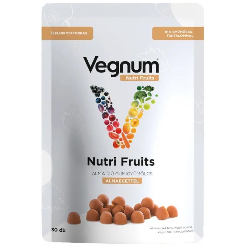Vegnum Nutri Fruits Almaecettel (alma ízű) - 30db 1 Vegnum Nutri Fruits Almaecettel (alma ízű) - 30db