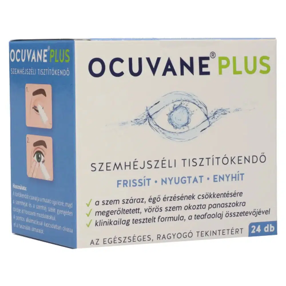 Ocuvane Plus szemhéjszéli tisztító kendő - 24db 1 Ocuvane Plus szemhéjszéli tisztító kendő - 24db