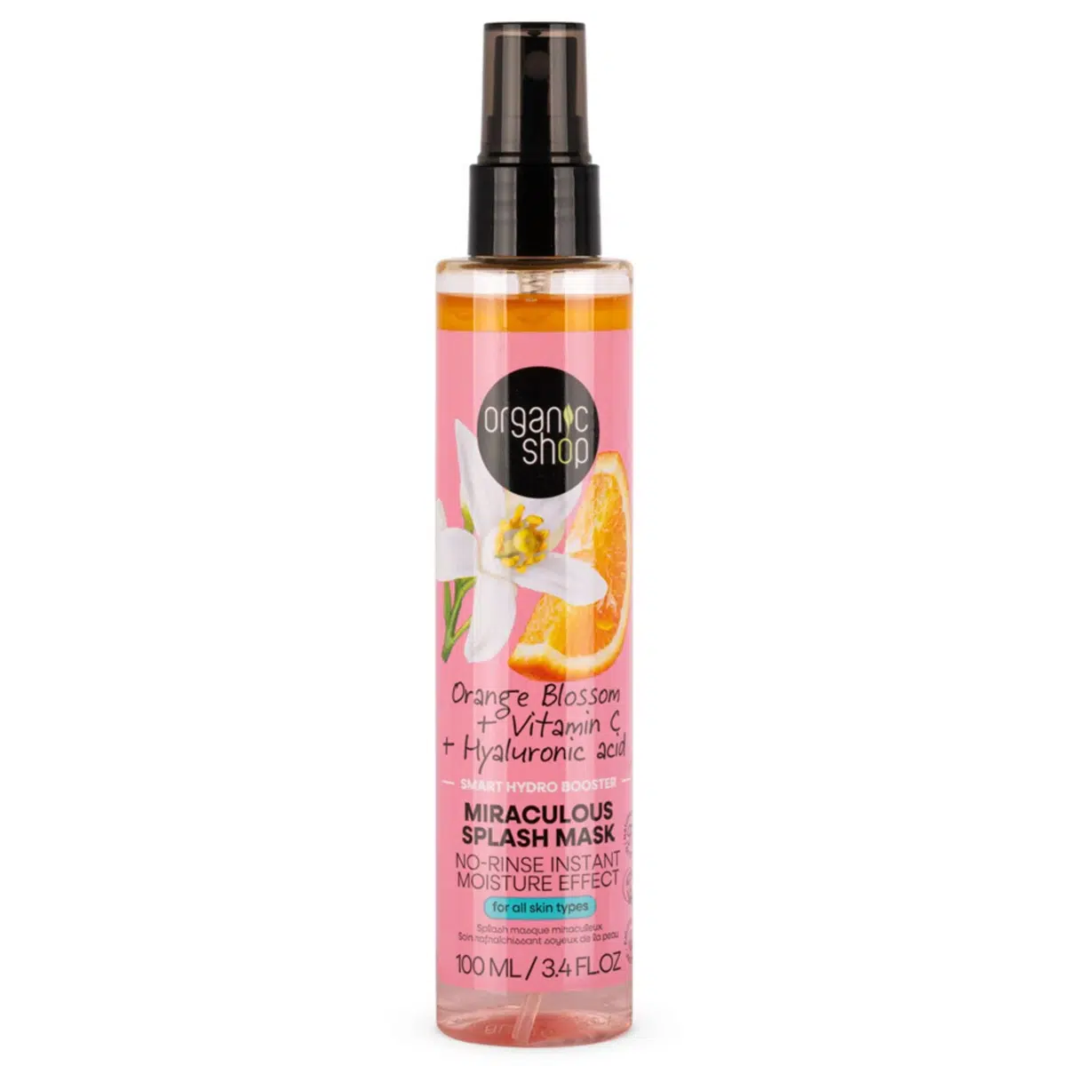 Organic Shop Miraculous Splash Mask narancsvirággal C-vitaminnal és hialuronsavval - 100ml 1 Organic Shop Miraculous Splash Mask narancsvirággal C-vitaminnal és hialuronsavval - 100ml