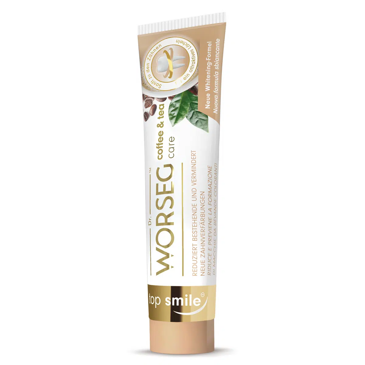 Worseg Top Smile Fehérítő fogkrém kávé&tea okozta elszíneződésre - 75ml 1 Worseg Top Smile Fehérítő fogkrém kávé&tea okozta elszíneződésre - 75ml