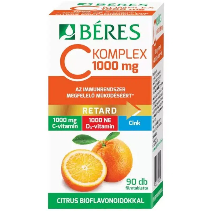 Béres C Komplex Retard C-vitamin 1000mg + D3+Cink filmtabletta - 90db 1 Béres C Komplex Retard C-vitamin 1000mg + D3+Cink
