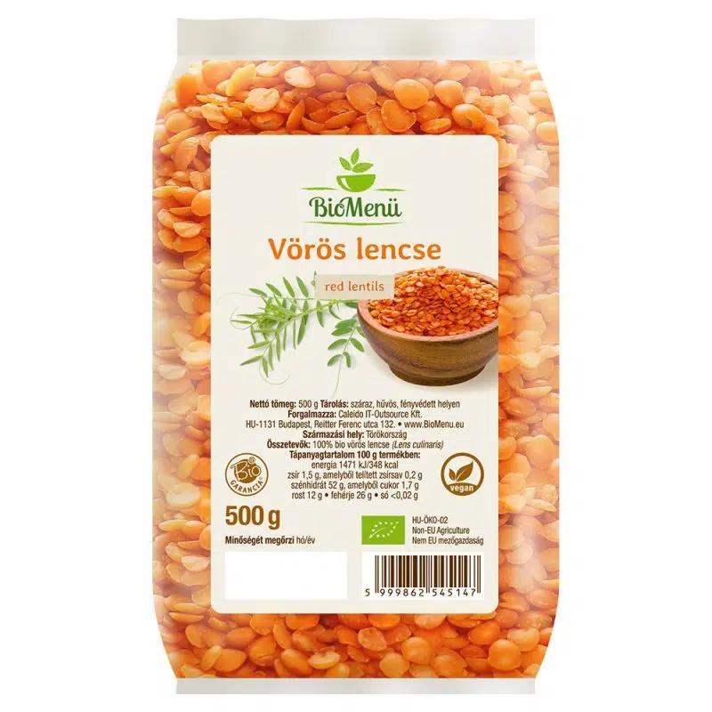 Biomenü bio VÖRÖS lencse 500g 1 Biomenü bio VÖRÖS lencse 500g
