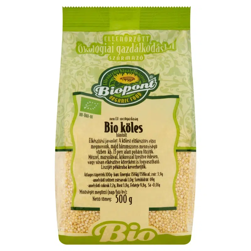 Biopont BIO Köles, hántolt 500g 1 Biopont BIO Köles
