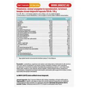 Dr. Herz A-Z multivitamin Komplex XXL kapszula - 120db 3 Dr. Herz A-Z multivitamin Komplex XXL kapszula - 120db - Image 2