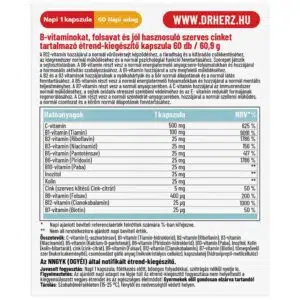 Dr. Herz B-Komplex Max+C-vitamin+Inozitol+Szerves Cink XL kapszula - 90db 3 Dr. Herz B-Komplex Max+C-vitamin+Inozitol+Szerves Cink XL kapszula - 90db - Image 2