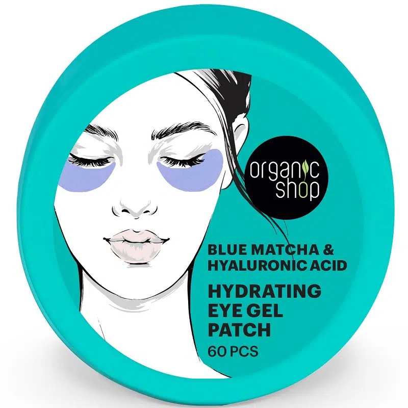 Organic Shop Hidratáló gél szemmaszk kék matcha-kivonattal és hialuronsavval 60db 1 Organic Shop Hidratáló gél szemmaszk kék matcha-kivonattal és hialuronsavval 60db