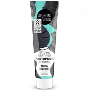 Organic Shop Minősített fehérítő fogkrém mentával és szénnel 100g