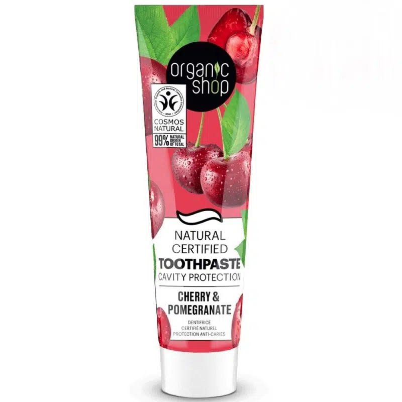 Organic Shop Minősített szuvasodás elleni fogkrém cseresznyével és gránátalmával 100g 1 Organic Shop Minősített szuvasodás elleni fogkrém cseresznyével és gránátalmával 100g