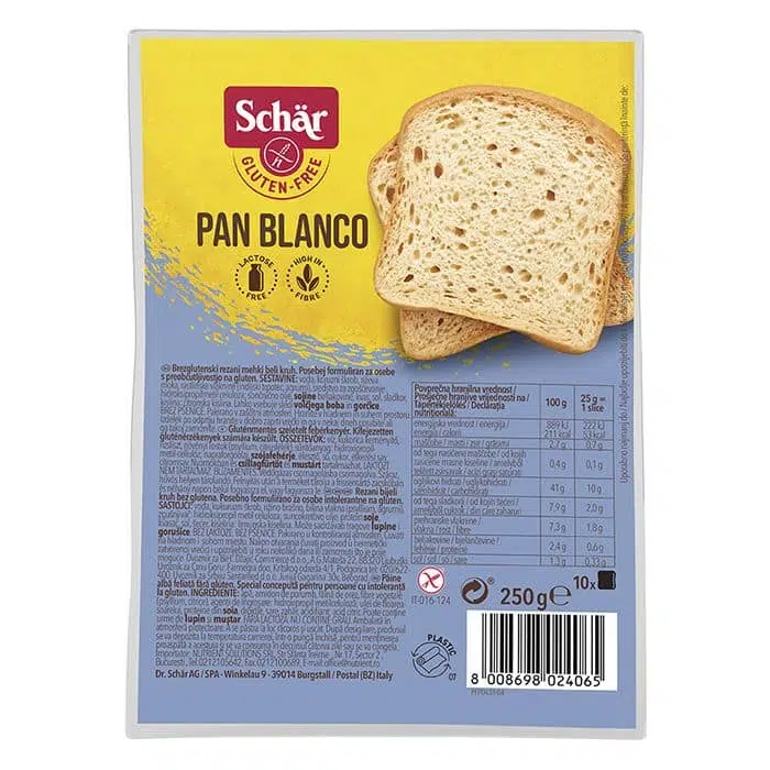 Schar gluténmentes kenyér szeletelt pan blanco 250g 1 Schar gluténmentes kenyér szeletelt pan blanco 250g