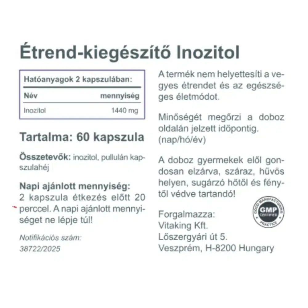 Vitaking Inozitol kapszula - 60db 2 Vitaking Inozitol kapszula - 60db - Image 2