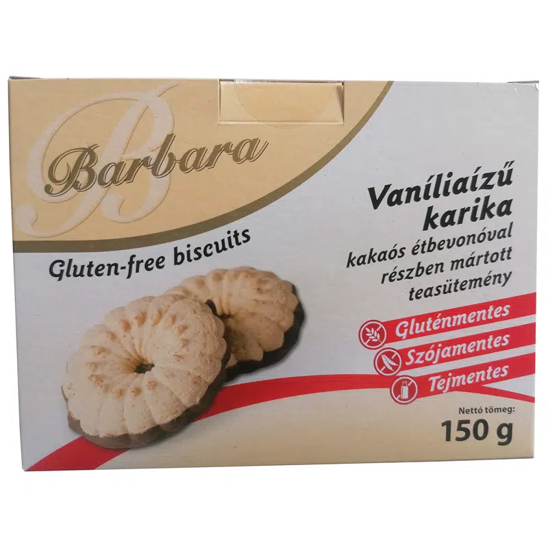 Barbara gluténmentes vaníliás karika 150 g 1 Barbara gluténmentes vaníliás karika 150 g