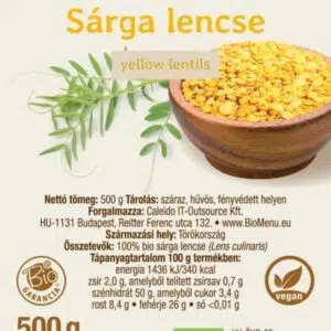 Biomenü bio SÁRGA lencse 500g 3 Biomenü bio SÁRGA lencse 500g - Image 2
