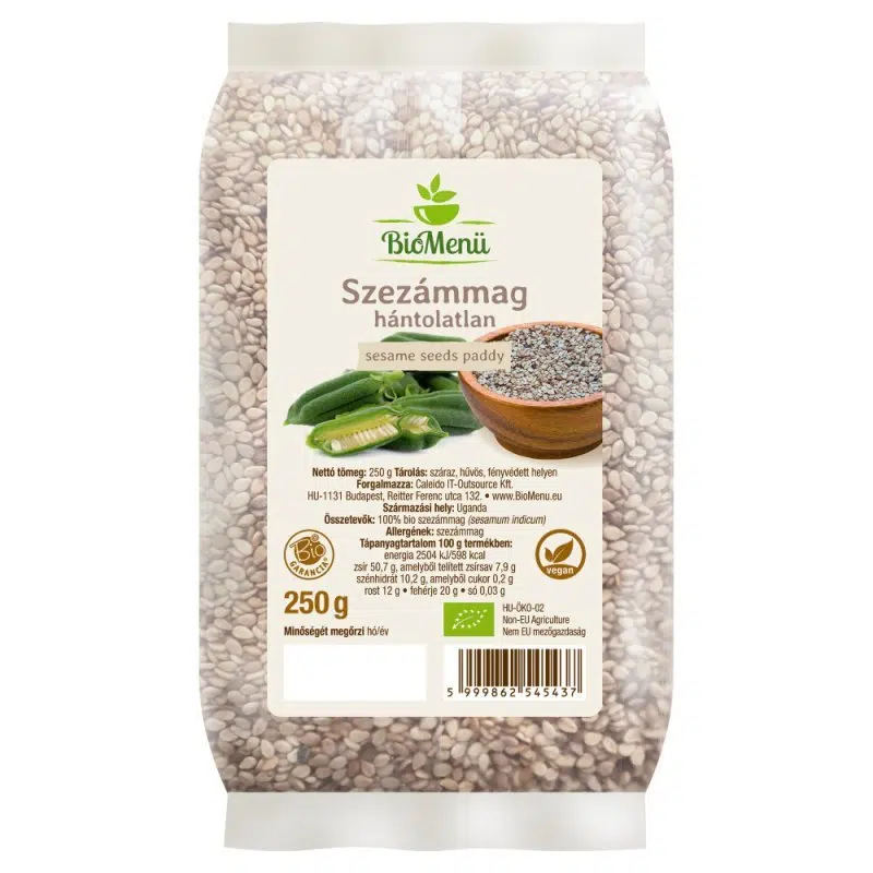 Biomenü Bio Szezámmag hántolatlan – 250g 1 Biomenü bio Szezámmag HÁNTOLATLAN 250g