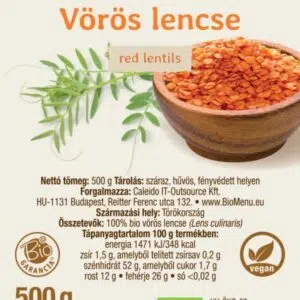 Biomenü bio VÖRÖS lencse 500g 3 Biomenü bio VÖRÖS lencse 500g - Image 2