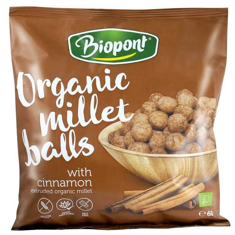 Biopont Extrudált kölesgolyó fahéjas 60g 1 Biopont Extrudált kölesgolyó fahéjas 60g