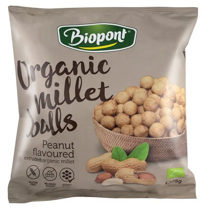Biopont Extrudált kölesgolyó földimogyorós 75g 1 Biopont Extrudált kölesgolyó földimogyorós 75g