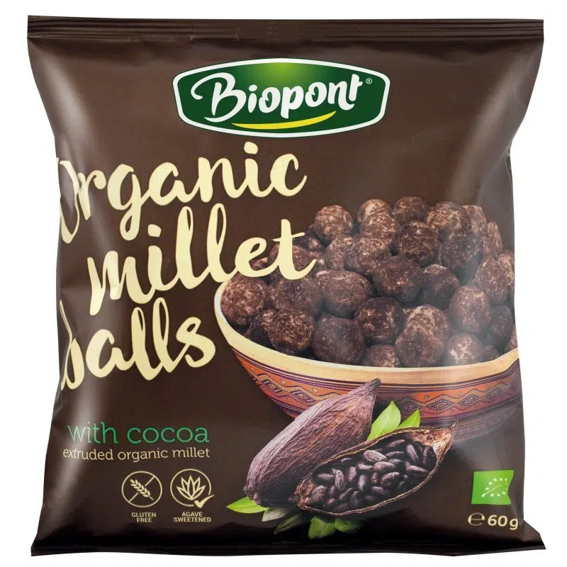 Biopont Extrudált kölesgolyó kakaós 60g 1 Biopont Extrudált kölesgolyó kakaós 60g