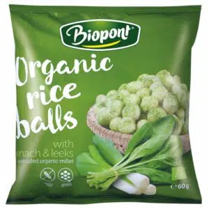 Biopont Extrudált Rizsgolyó spenóttal és póréhagymával (gluténmentes) 60g