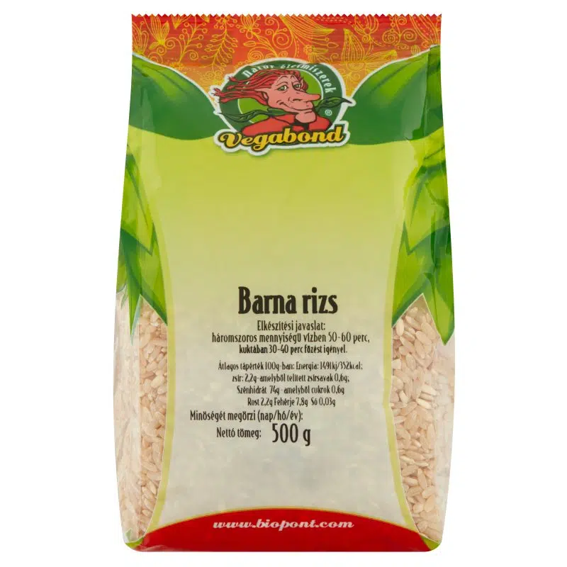 Biopont Vegabond Barna rizs 500g 1 Biopont Vegabond Barna rizs 500g