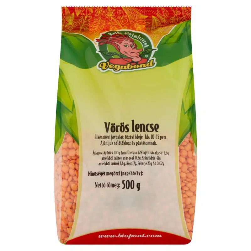 Biopont Vegabond Vörös lencse 500g 1 Biopont Vegabond Vörös lencse 500g