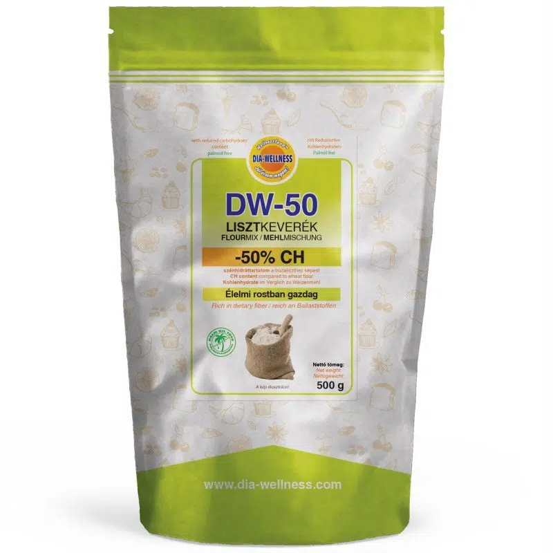 Dia-wellness DW-50 lisztkeverék -50% CH 500g 1 Dia-wellness DW-50 lisztkeverék -50% CH 500g