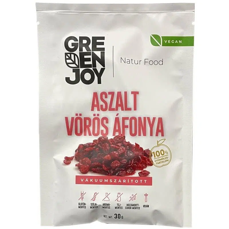 GREENJOY aszalt Vörös áfonya 30g 1 GREENJOY aszalt Vörös áfonya 30g