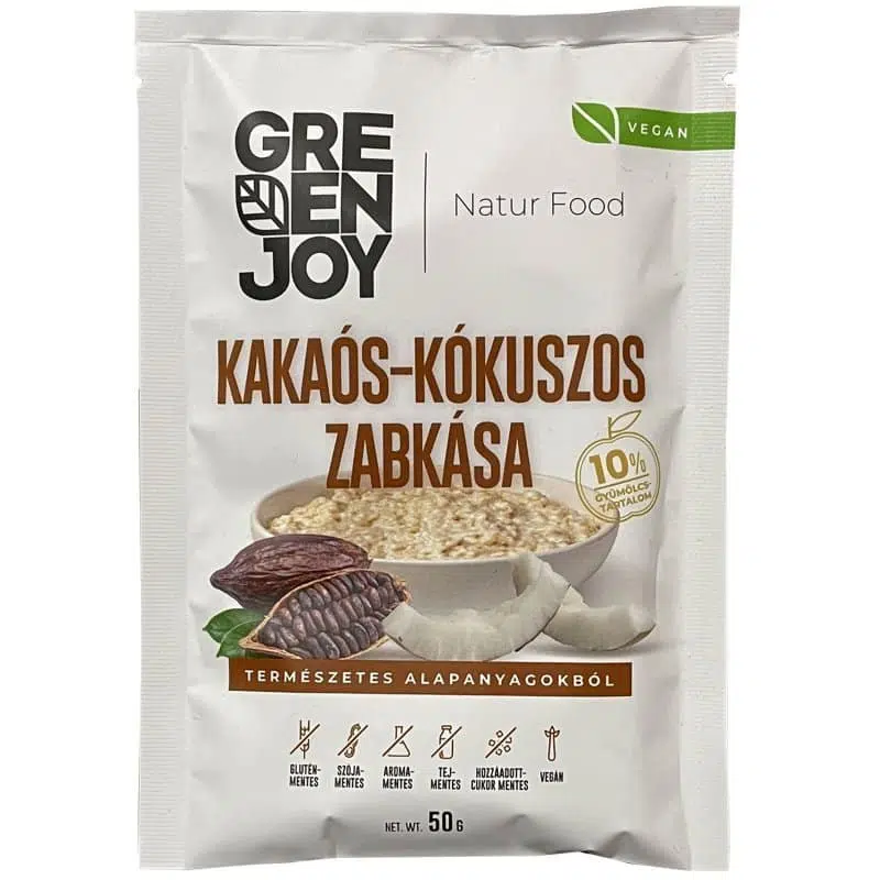 GREENJOY Zabkása Kakaós-Kókuszos 50g 1 GREENJOY Zabkása Kakaós-Kókuszos 50g