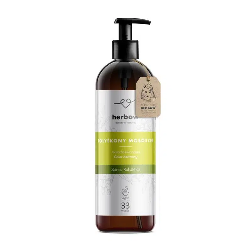 Herbow folyékony mosószer színes ruhákhoz zöld tea 1000ml 1 Herbow folyékony mosószer színes ruhákhoz zöld tea 1000ml